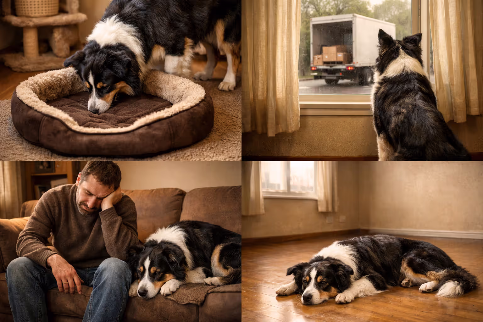 Common causes of dog depression: loss of companion, household changes, owner’s emotional state, lack of stimulation