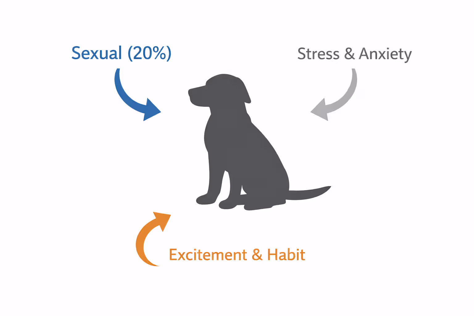 Infographic showing that only 20% of dog mounting is sexual behavior